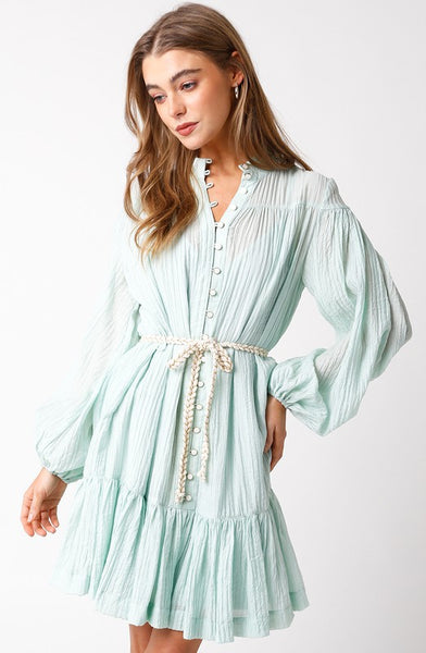 Gracelyn (Mint) Drop Waist Dress