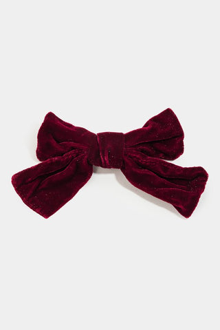 Lydia (Red)Velvet Bow Clip