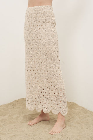 Meg (Natural) Crochet Maxi Skirt