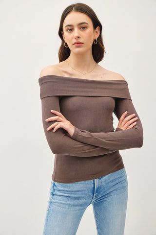 Sienna (Mocha) Off the Shoulder Top