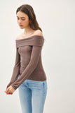 Sienna (Mocha) Off the Shoulder Top