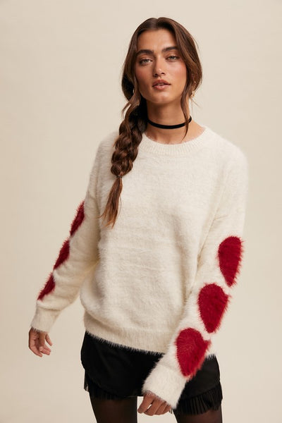 Give Love Fuzzy Pullover Sweater