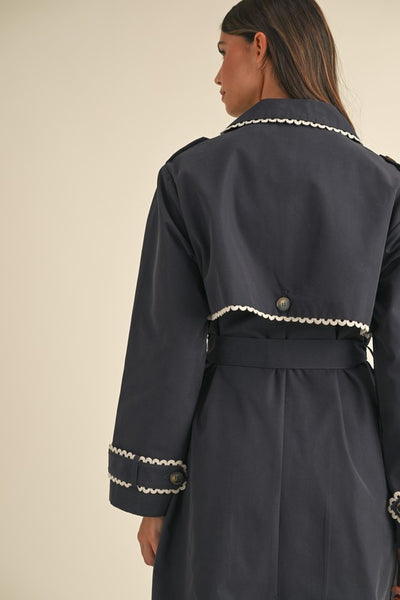 Presale - Samantha Lace Trim Trench