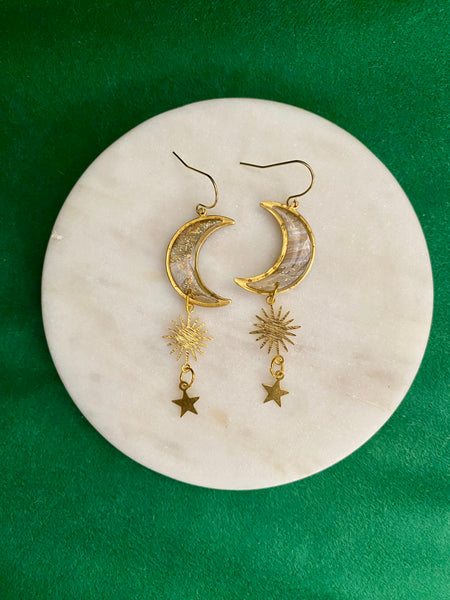 Sunshan Neutral Moon Earrings