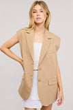 Serafina (Camel) Oversized Blazer Vest