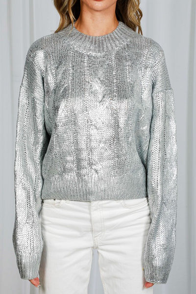 Celeste (Silver) Metallic Sweater