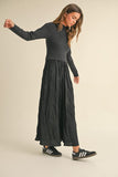 Willow (Black) Mix Media Maxi