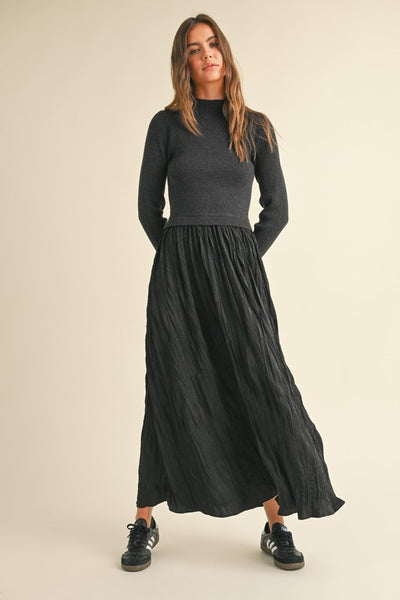 Willow (Black) Mix Media Maxi