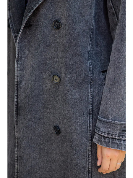 Alexia (Washed Black) Denim Trench